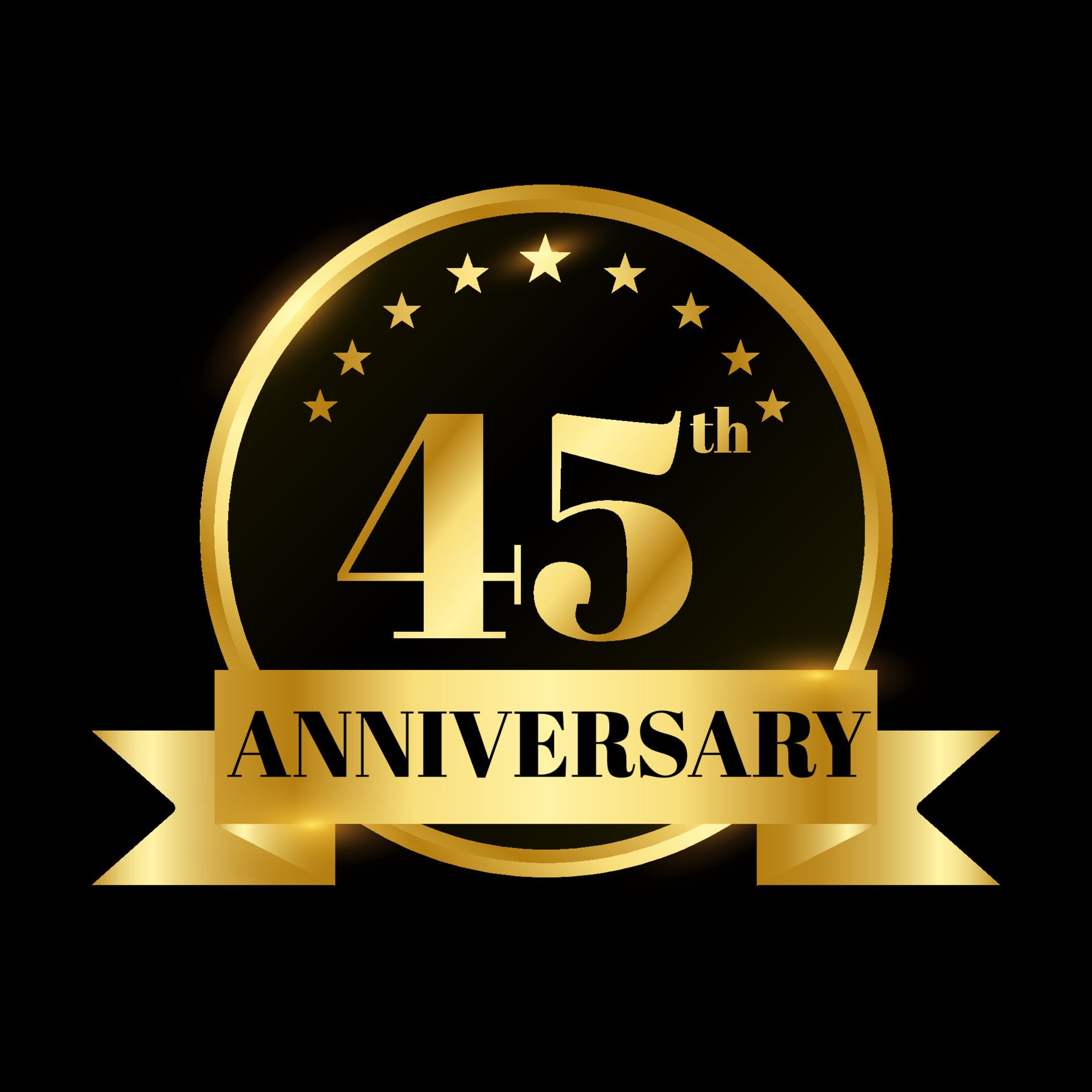 Golden Badge Circle Wedding Anniversary Labels Celebration Number With first-anniversary-gifts