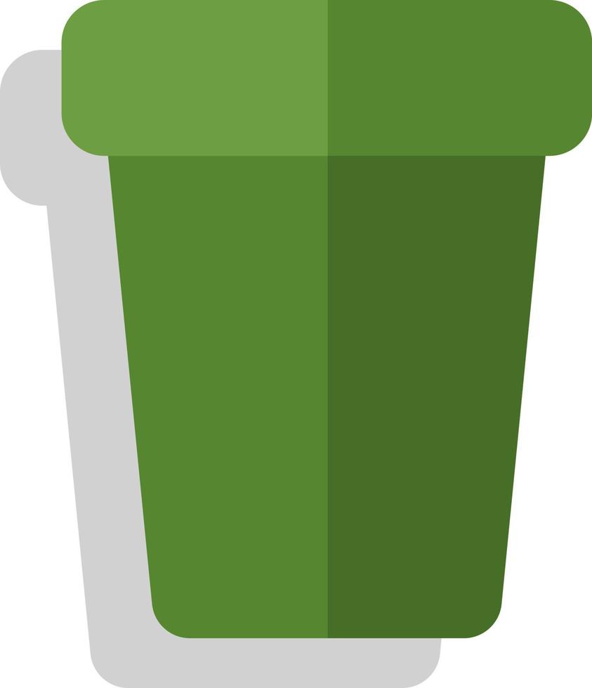 taza de café verde, ilustración, vector, sobre un fondo blanco. vector