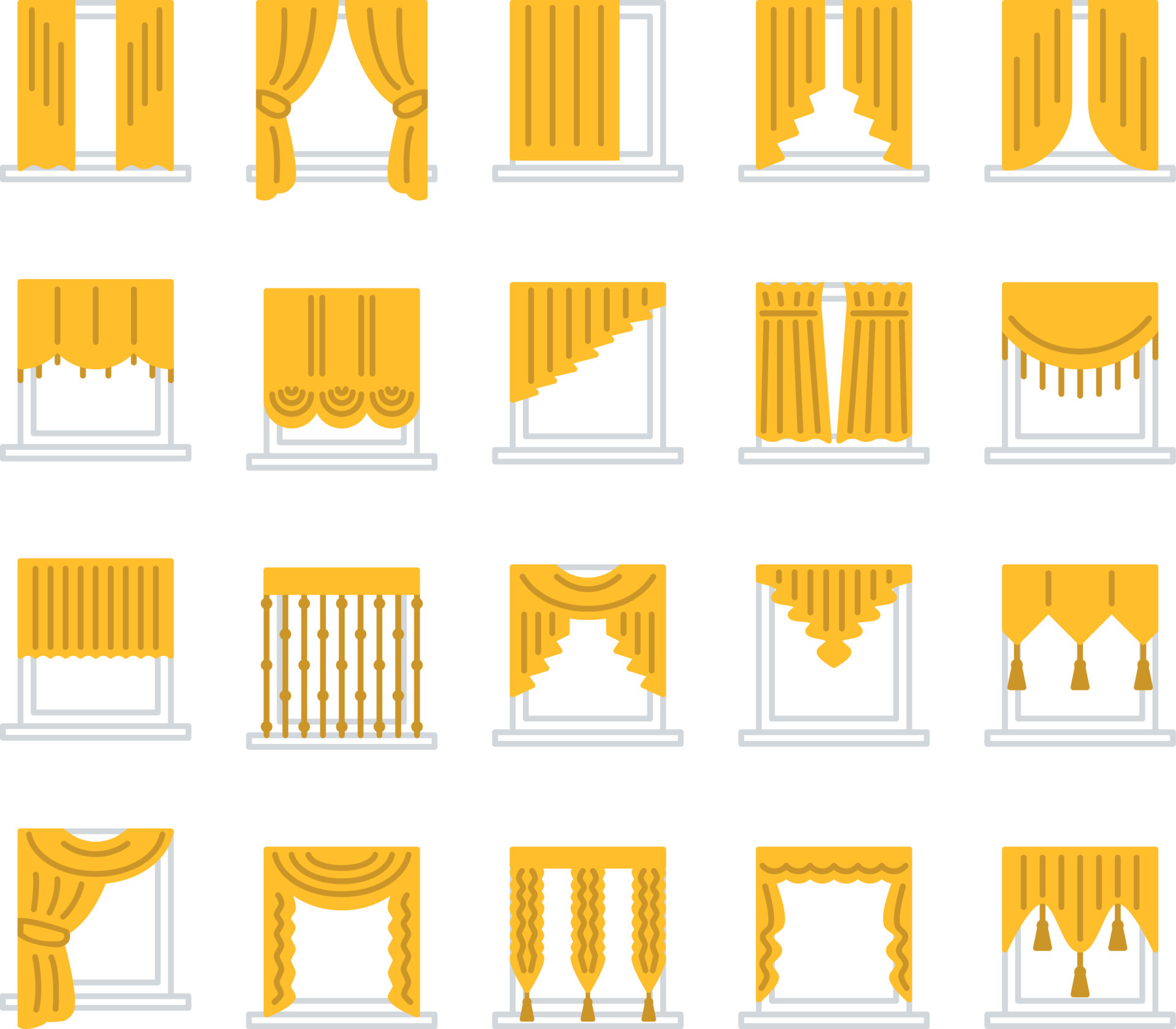 Golden curtains, illustration, vector, on a white background. 13768709