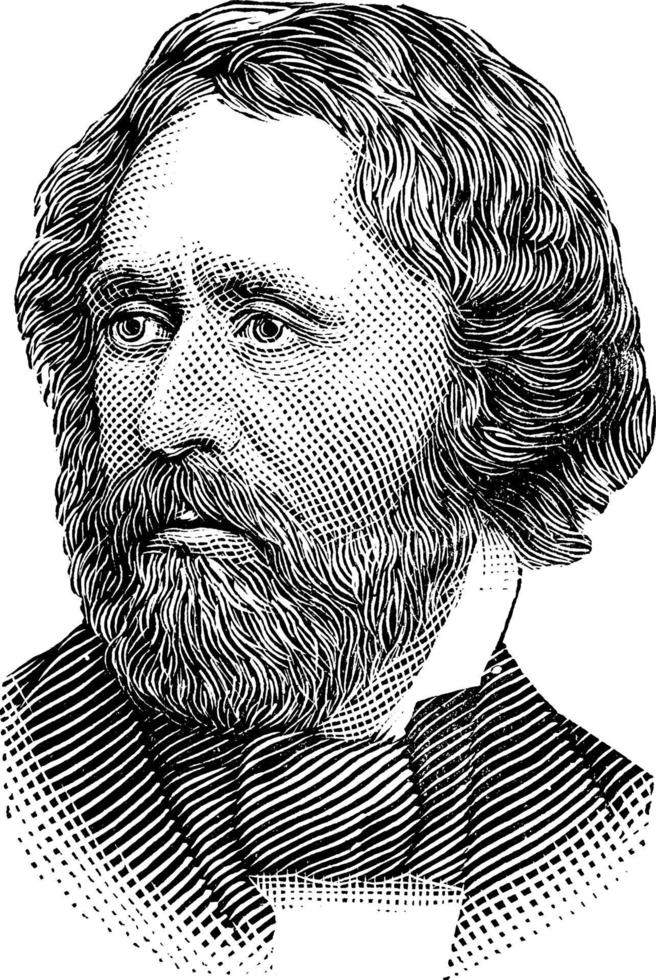 John Charles Fremont, vintage illustration vector