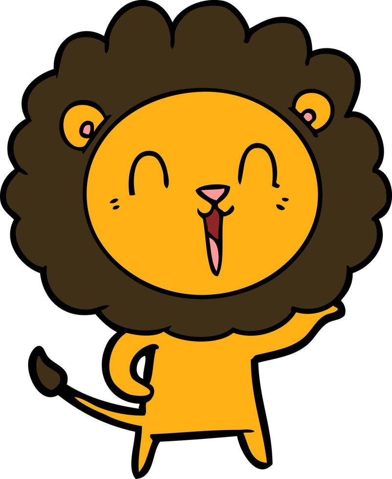 León de dibujos animados riendo vector