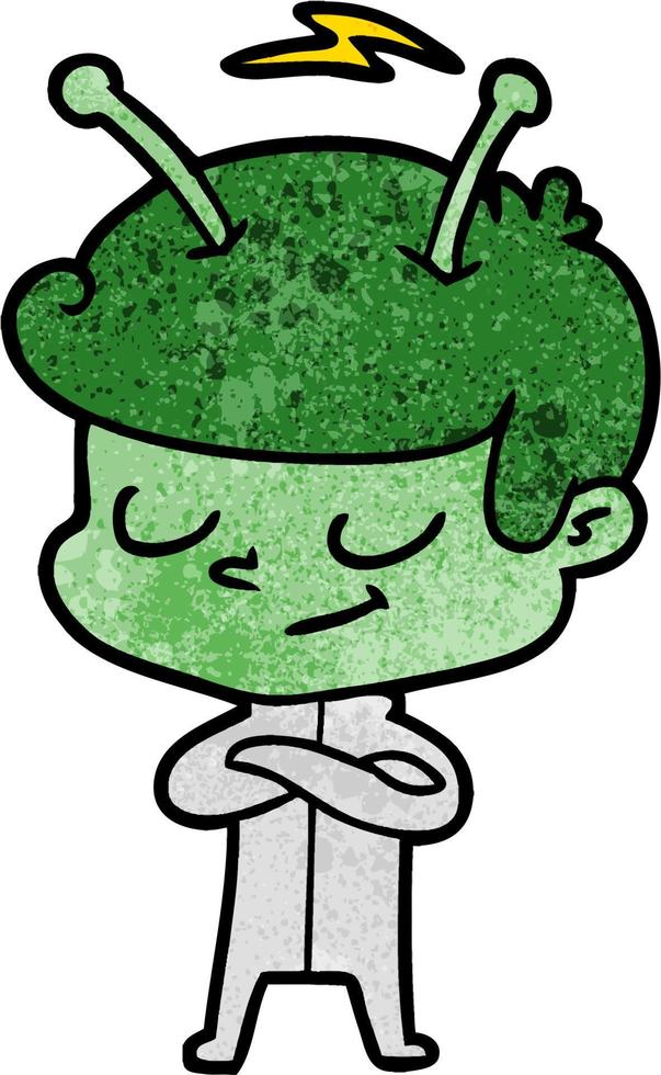 Vector alien character in cartoon style