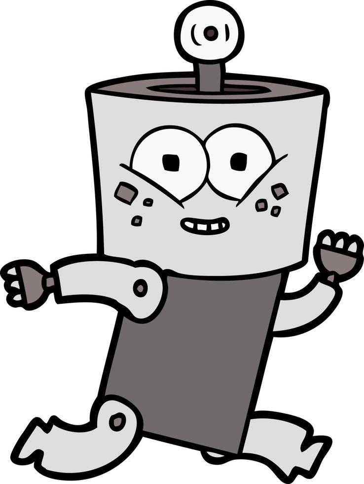 personaje de robot vectorial en estilo de dibujos animados vector