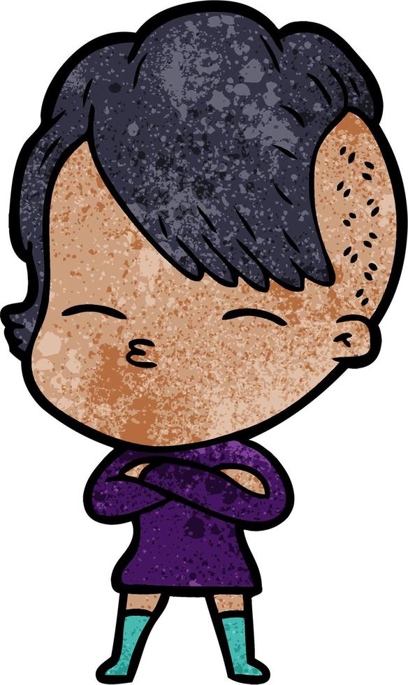 Vector woman character in cartoon style