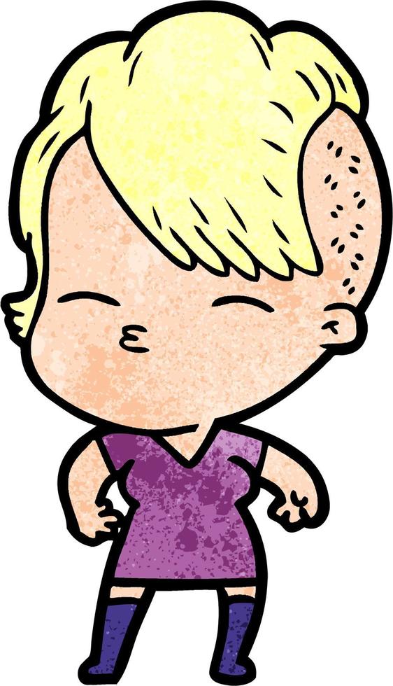 Vector woman character in cartoon style