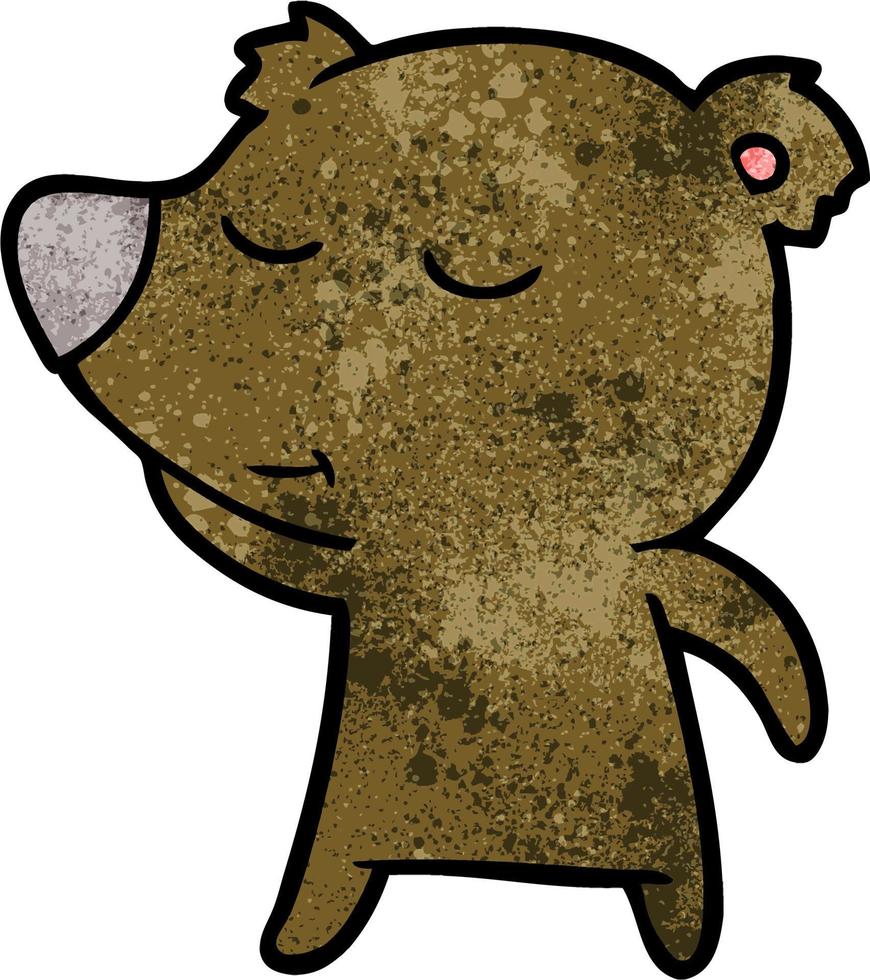 personaje de oso vectorial en estilo de dibujos animados vector