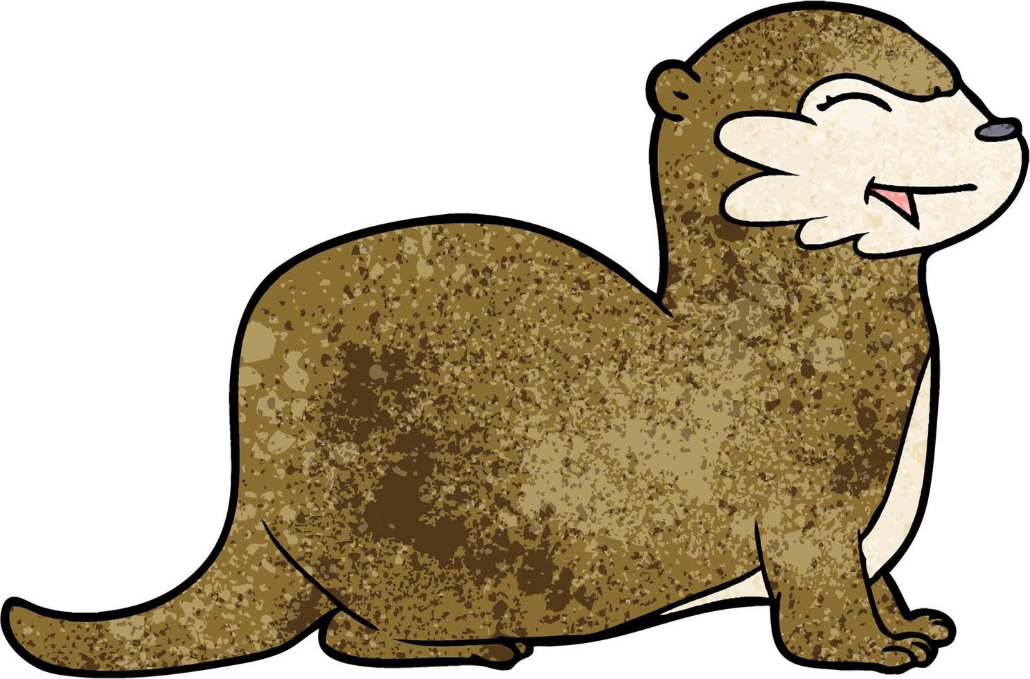 cartoon laughing otter vector