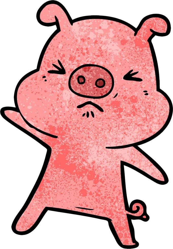 Vector pig character in cartoon style