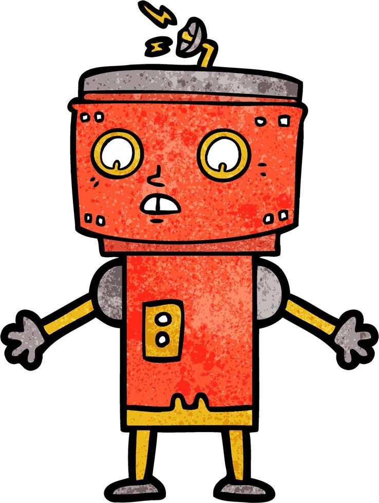 Vector robot character in cartoon style