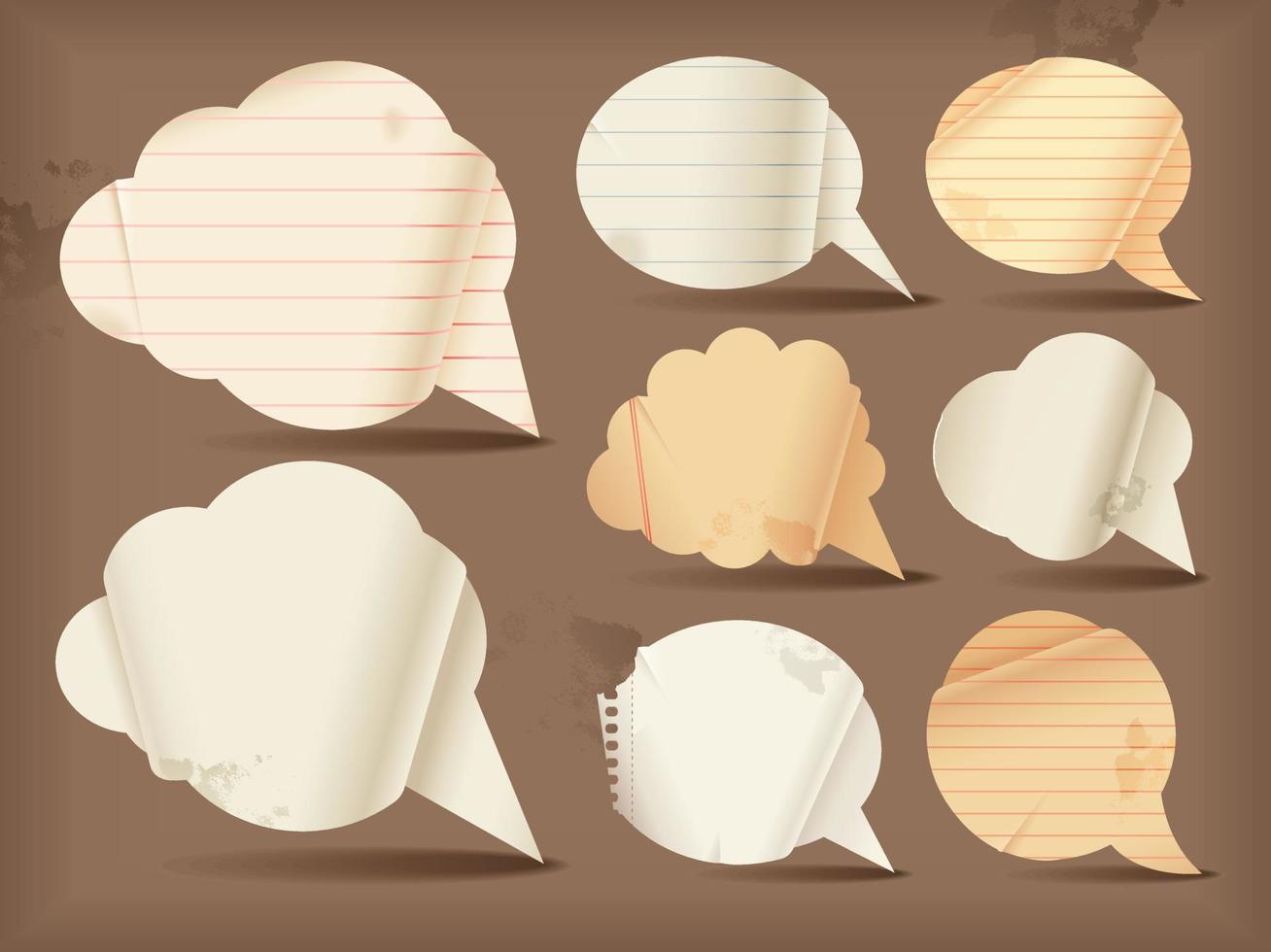 Paper speech bubbles vector