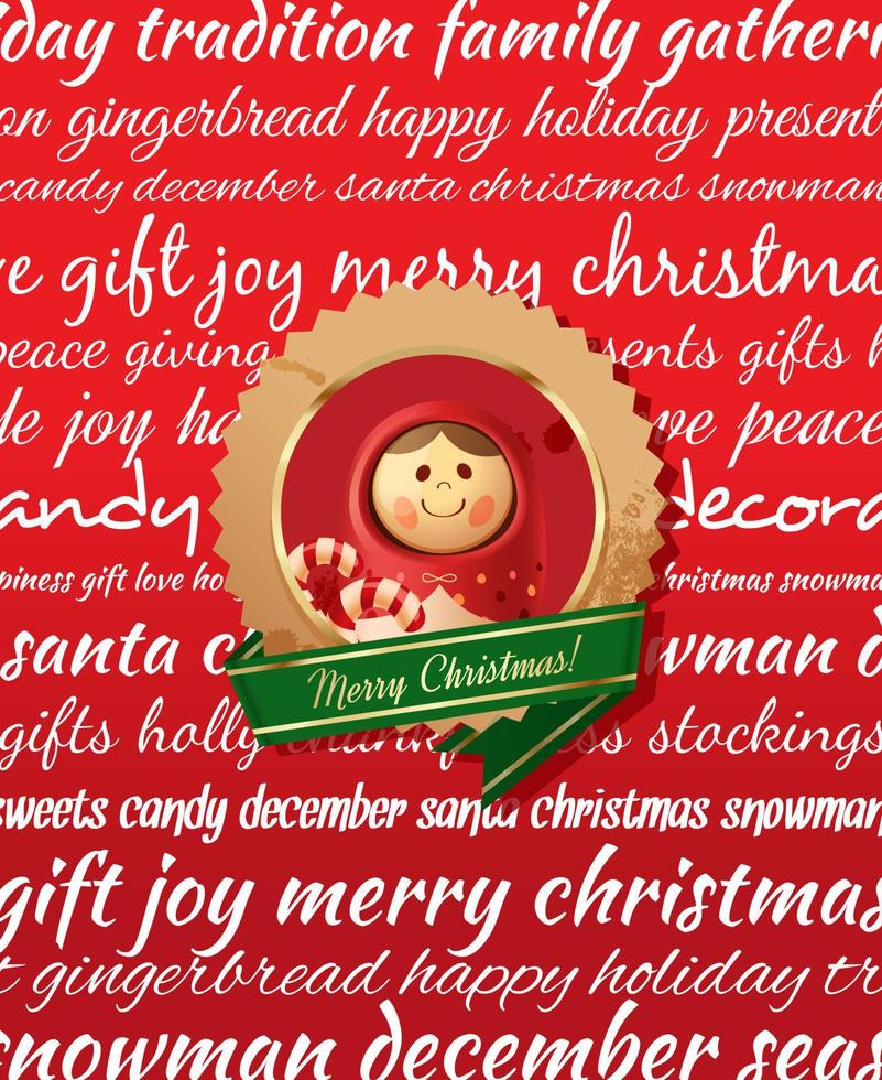 Christmas background with toy vector