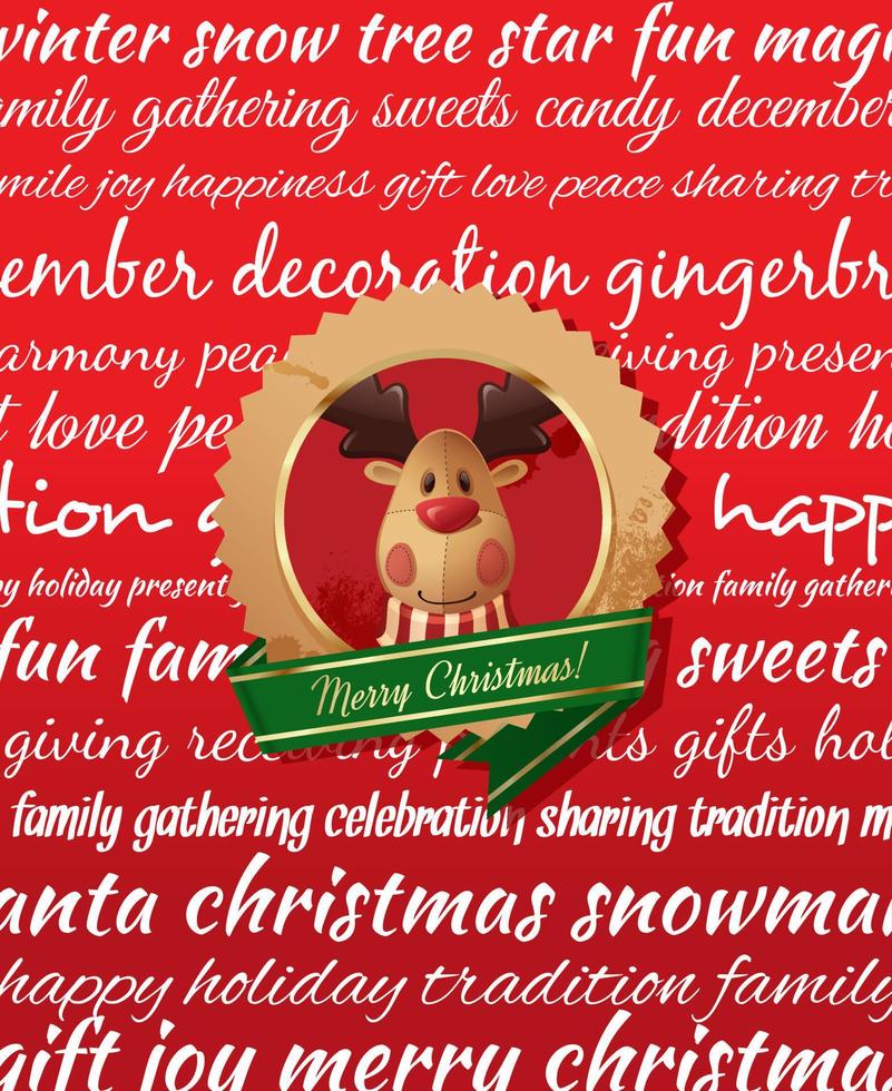 Christmas background with reindeer vector