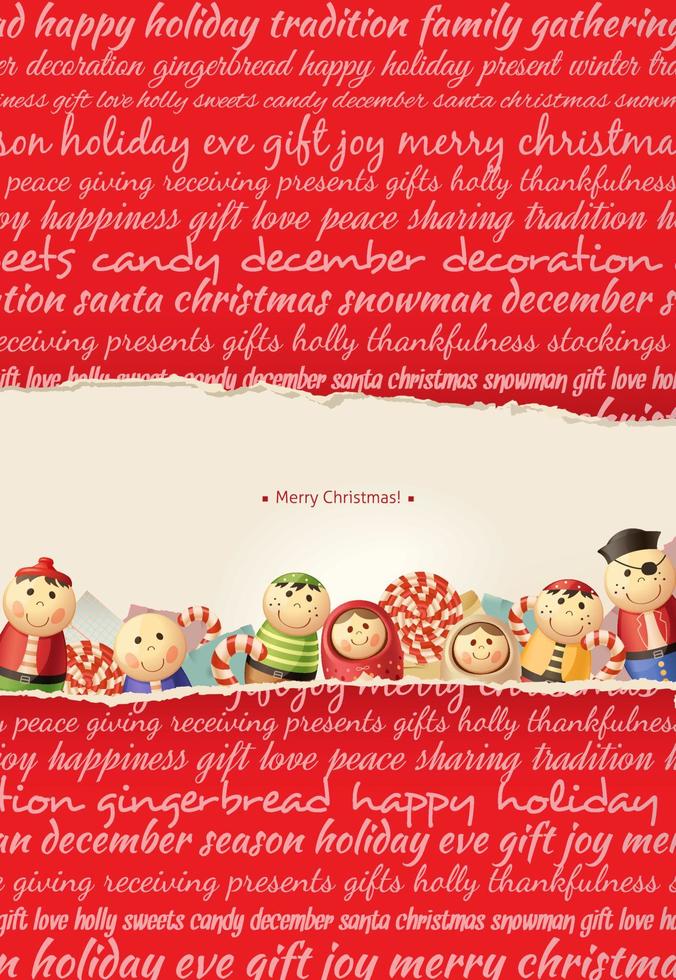 Christmas background with toys vector