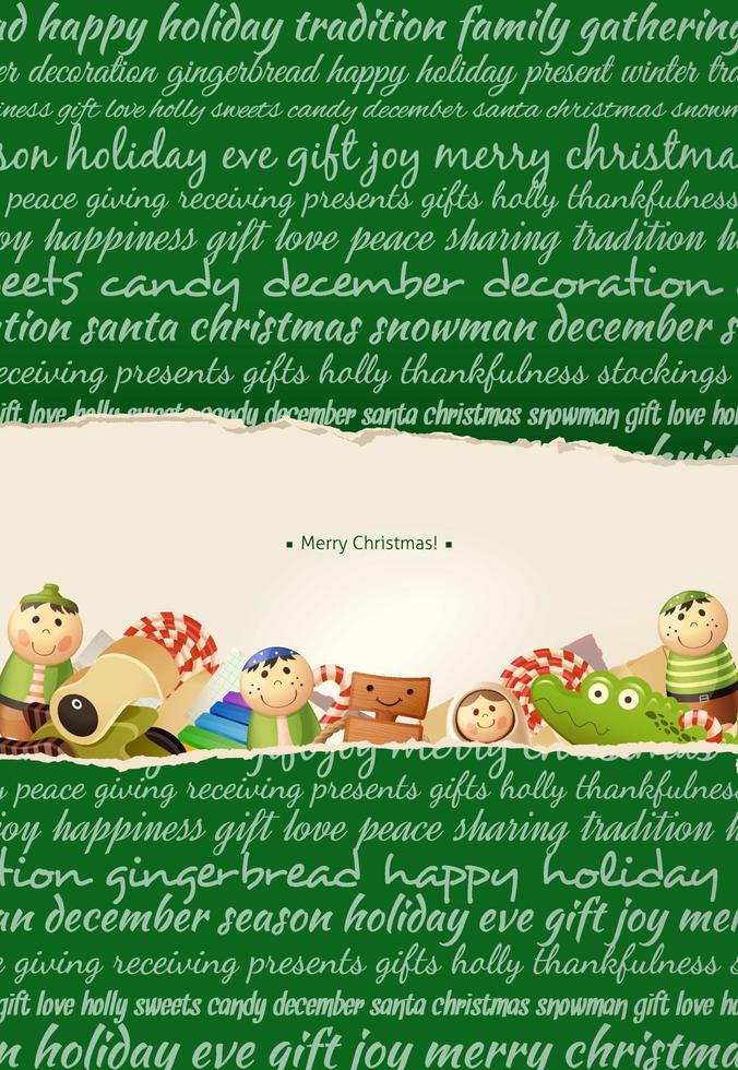 Christmas background with toys vector
