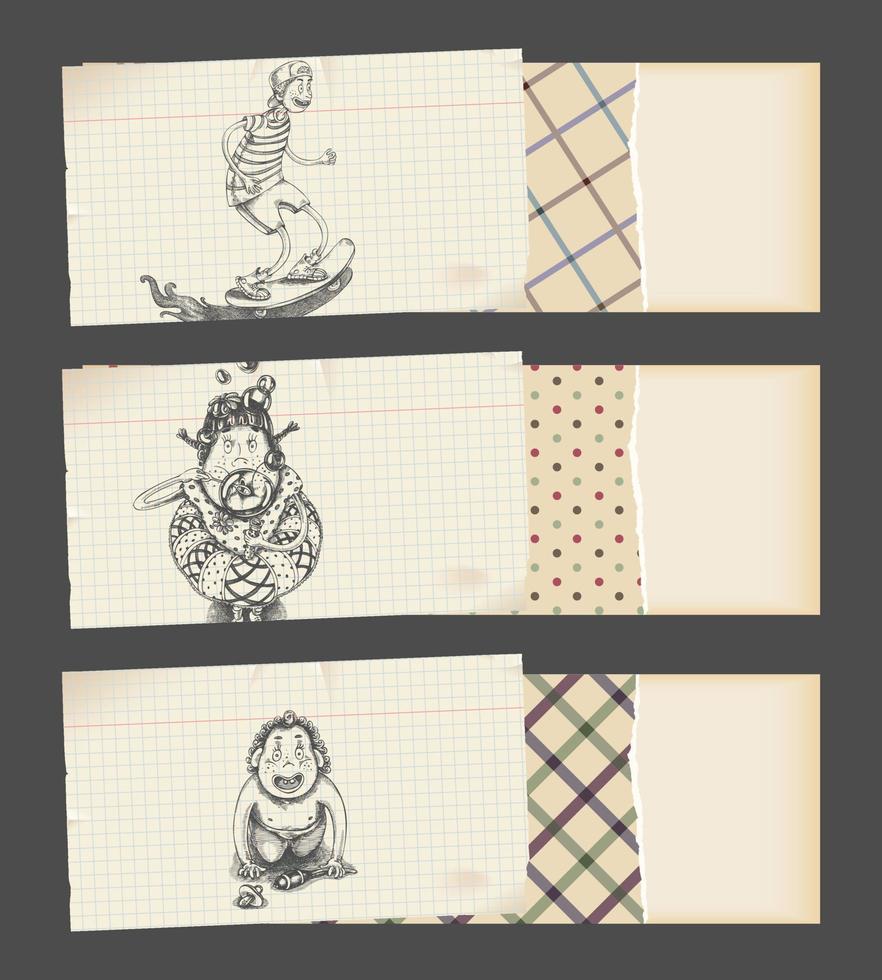 kids have fun- horizontal banners vector