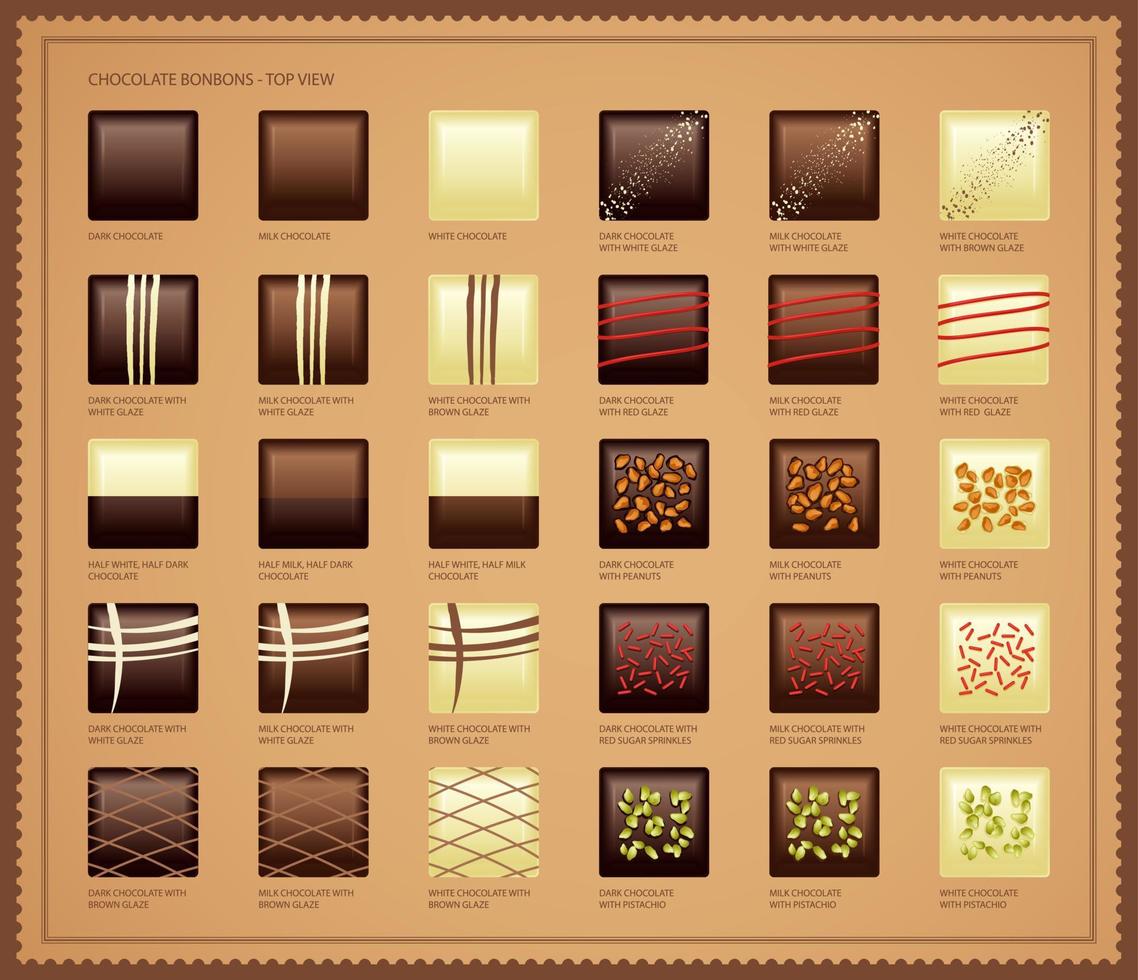 Chocolate candies - vector