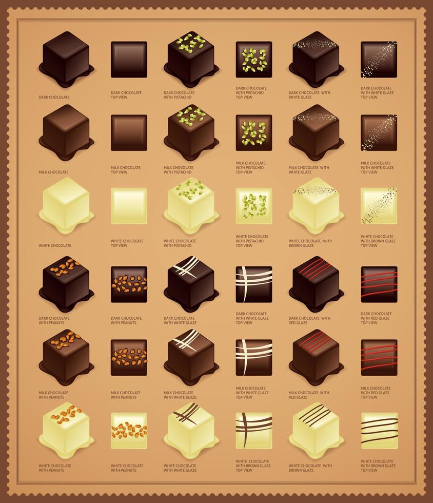 dulces de chocolate - vector