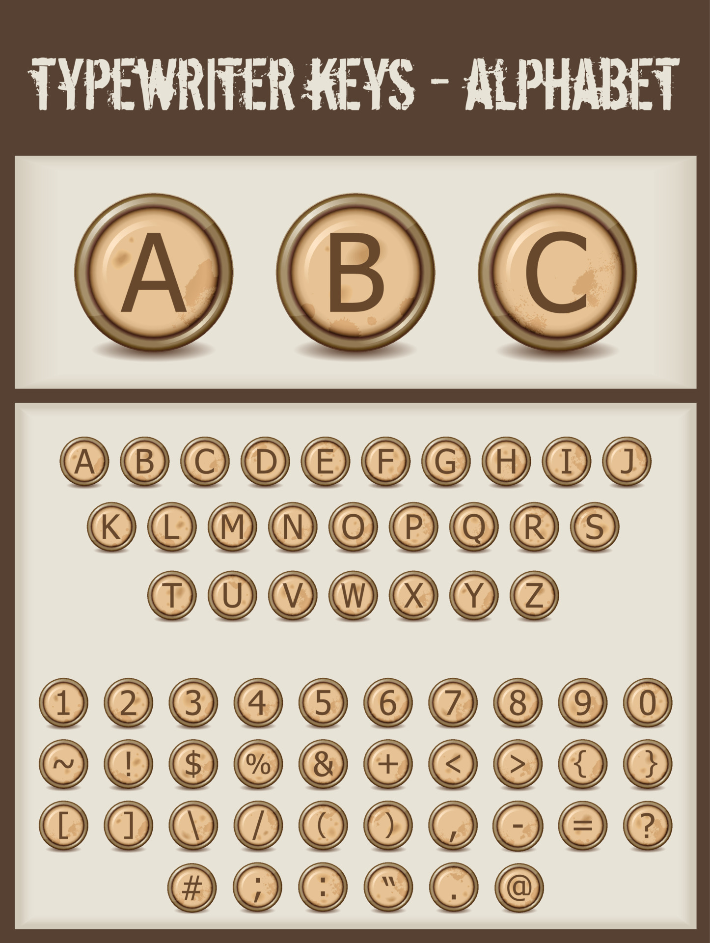 typewriter keys alphabet 13769038 Vector Art at Vecteezy