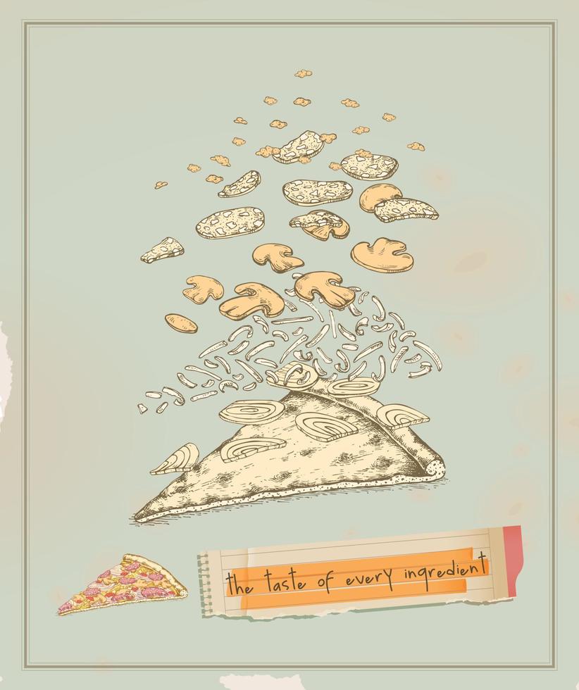 pizza slice layers vector
