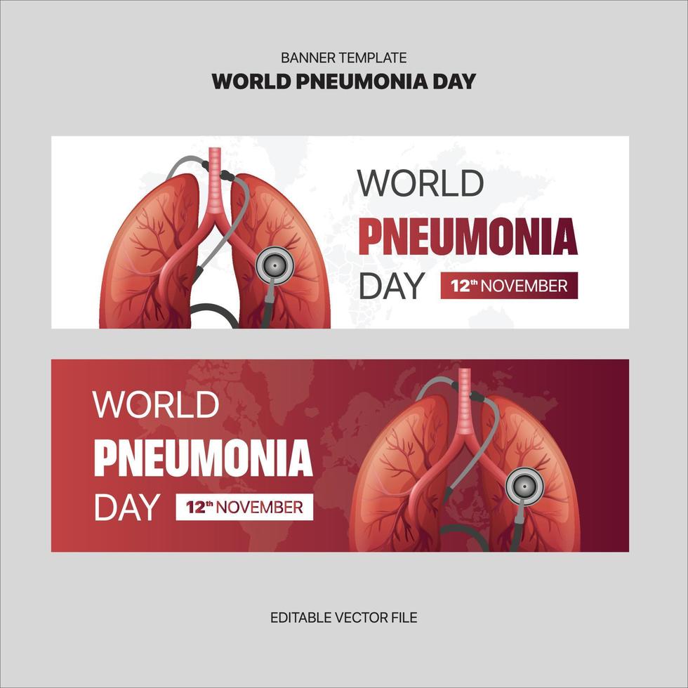 World Pneumonia Day Banner Template Free Vector Illustration