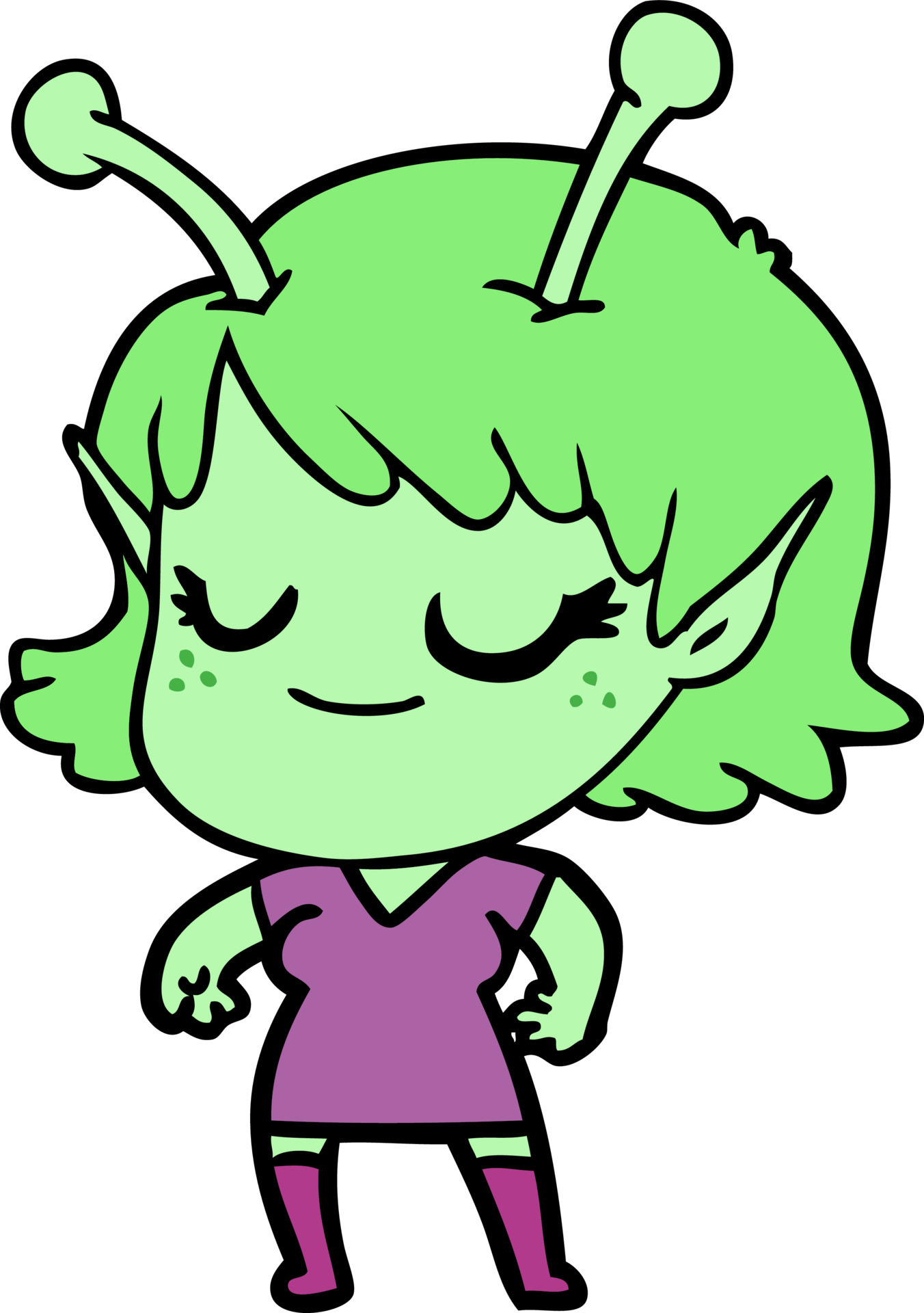 Vector alien character in cartoon style 13769558 Vector Art at Vecteezy
