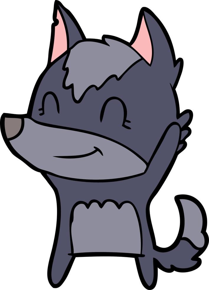 Vector wolf character in cartoon style