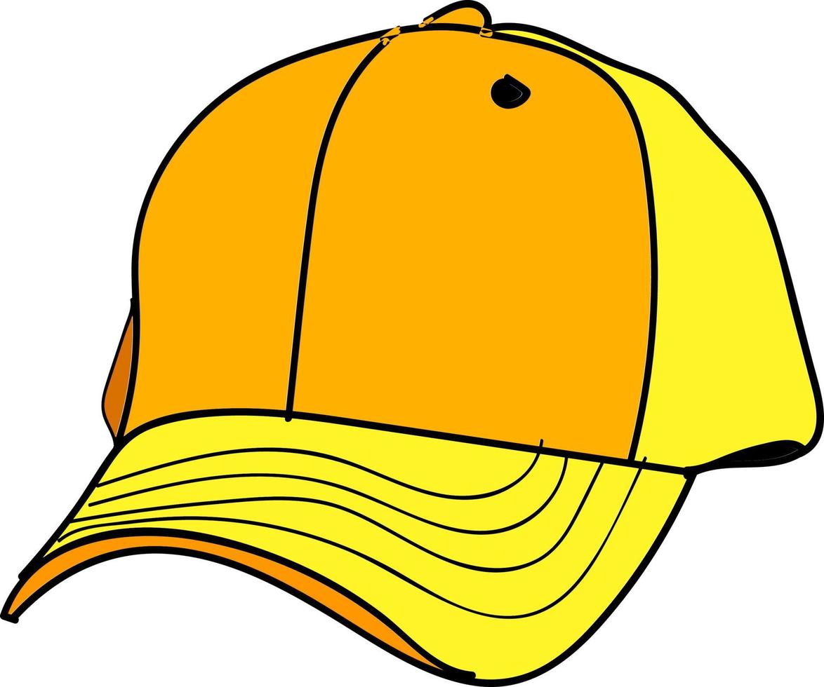 Yellow cap, illustration, vector on white background.