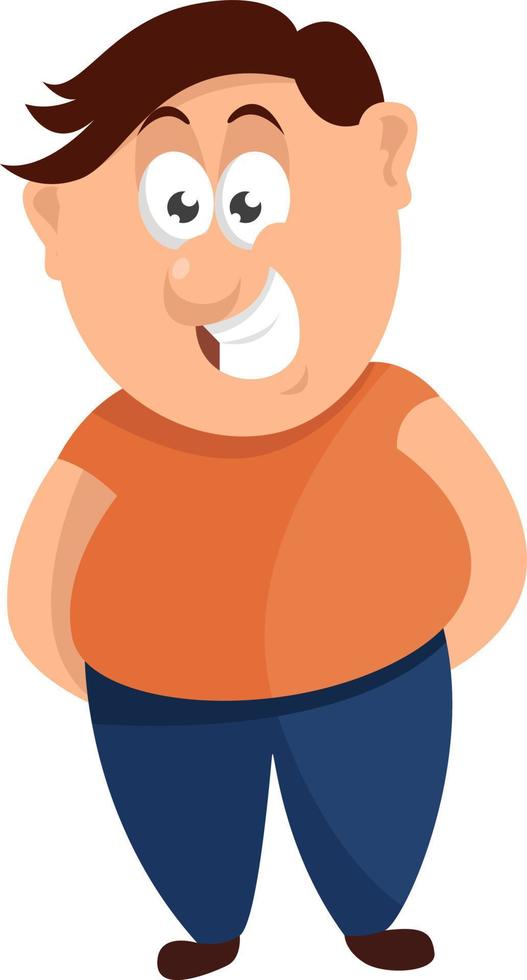 Boy with a big smille,illustration,vector on white background vector