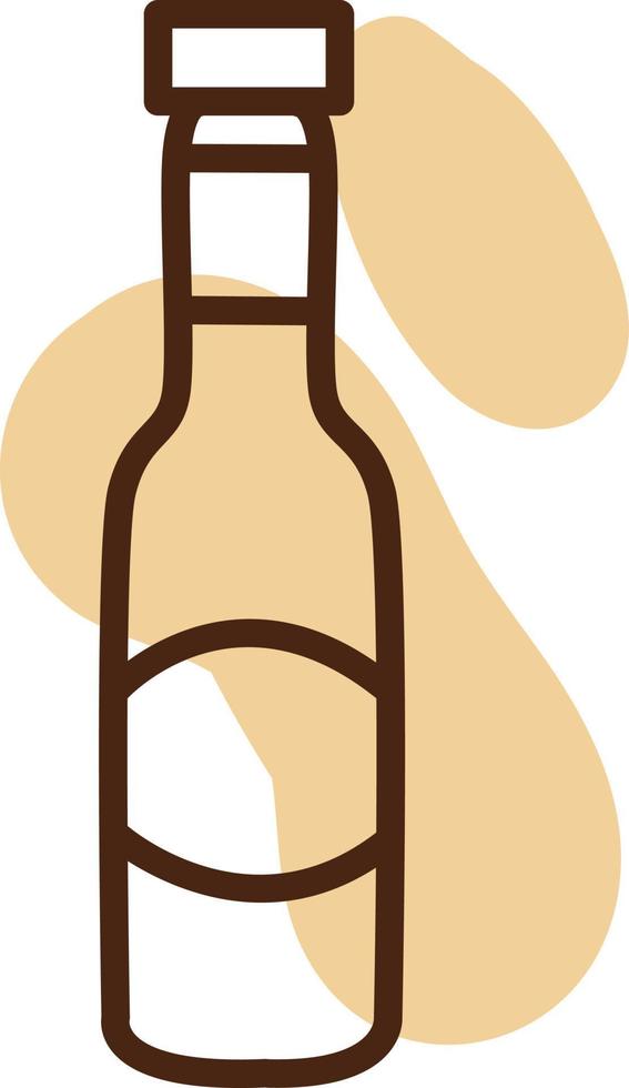 Simple beer bottle, icon illustration, vector on white background