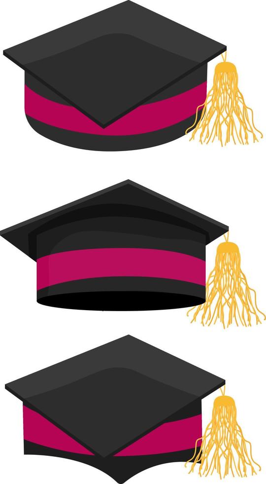 Graduation cap ,illustration, vector on white background.