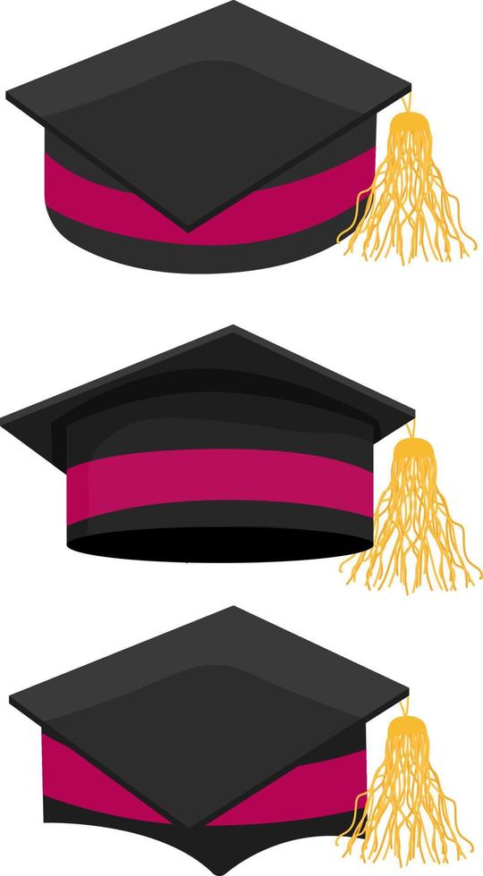 gorro de graduación, ilustración, vector sobre fondo blanco.