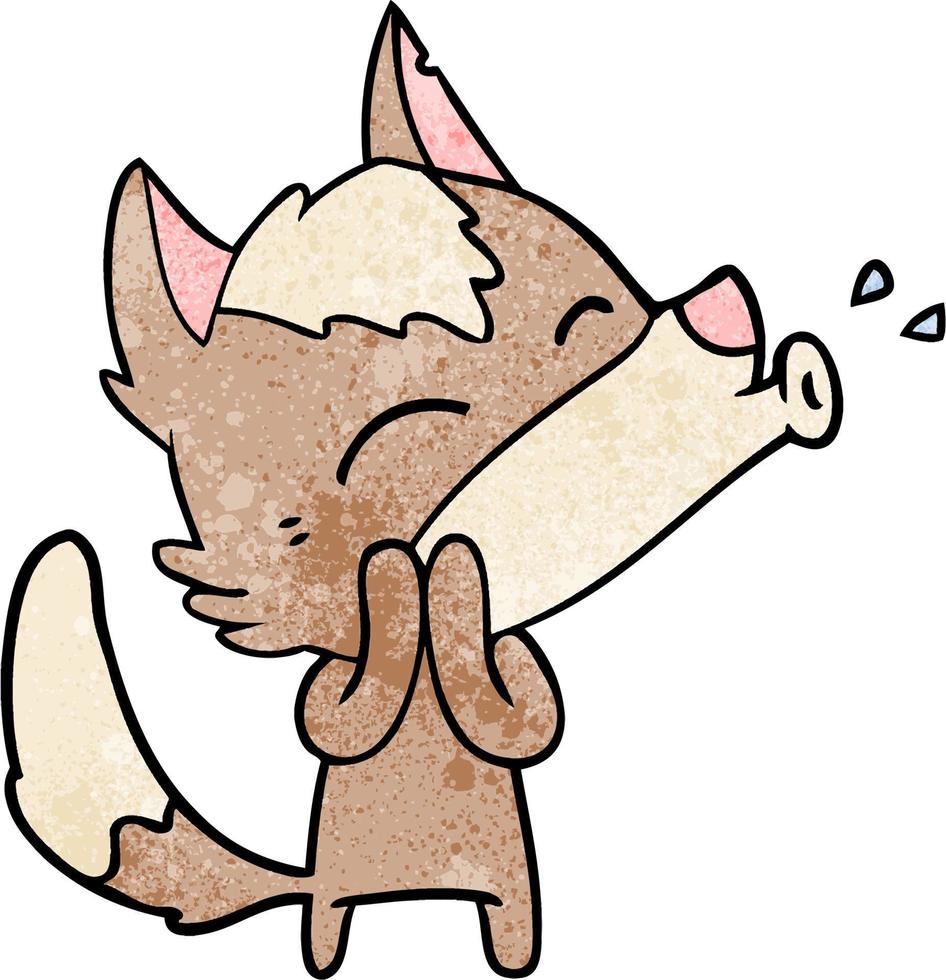 Vector wolf character in cartoon style