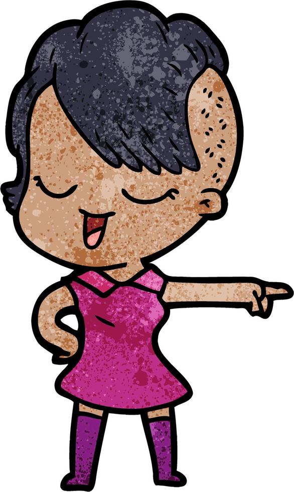 Vector girl character in cartoon style