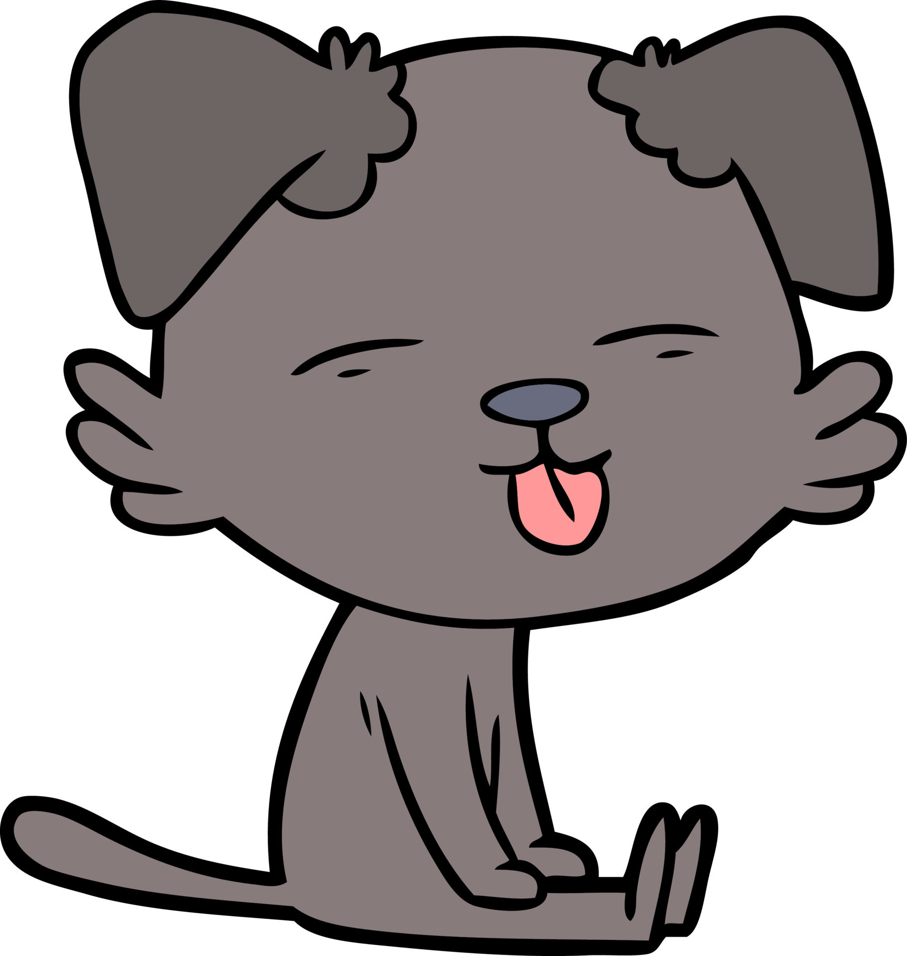 Cartoon dog tongue out 13769748 Vector Art at Vecteezy