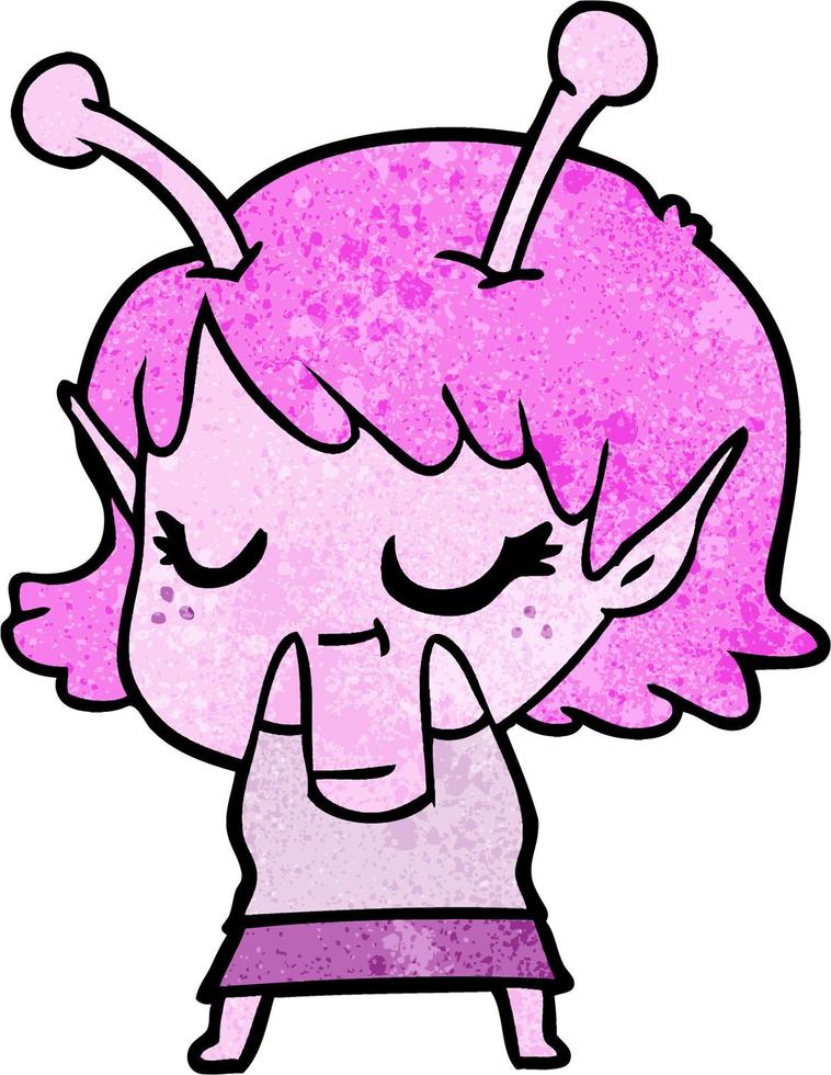Vector alien character in cartoon style