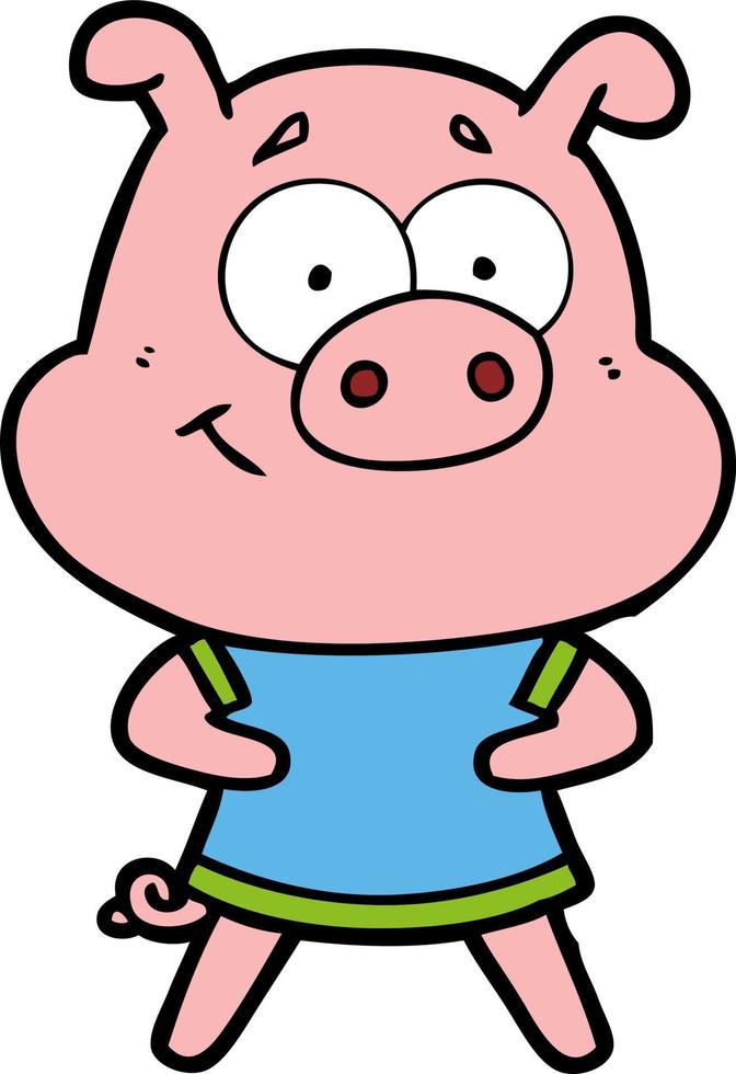 Vector pig character in cartoon style