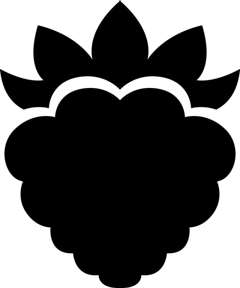 Black raspberries, illustration, vector on white background.
