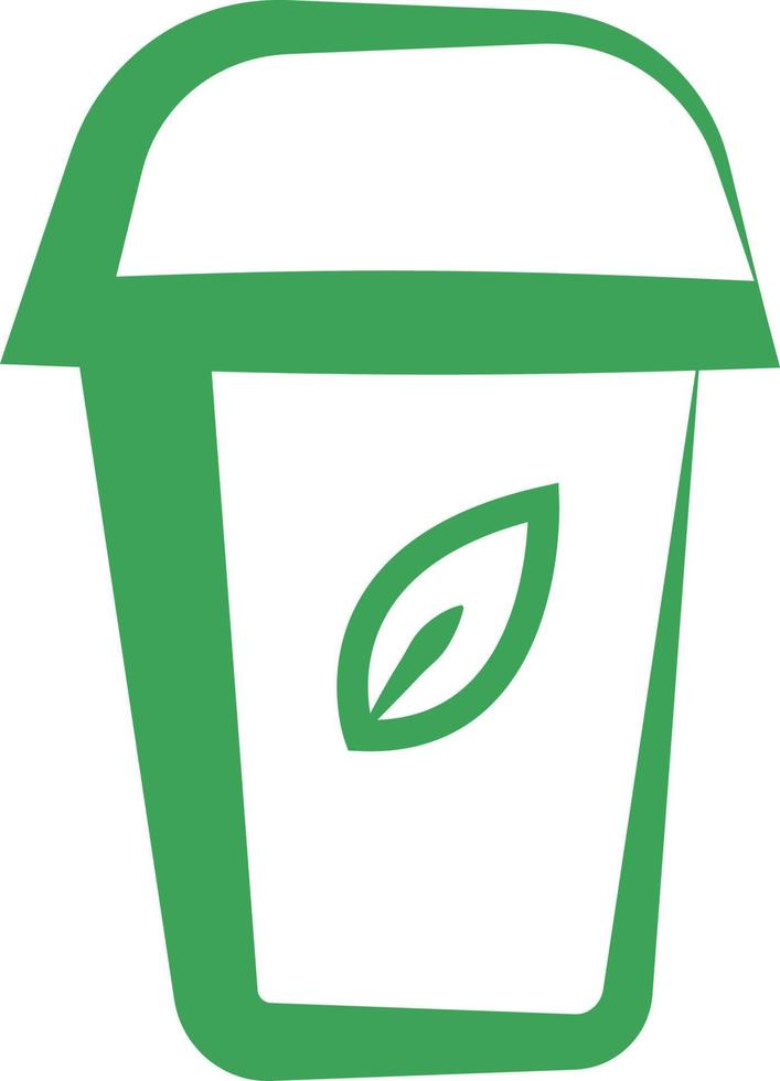 Eco trash can, icon illustration, vector on white background