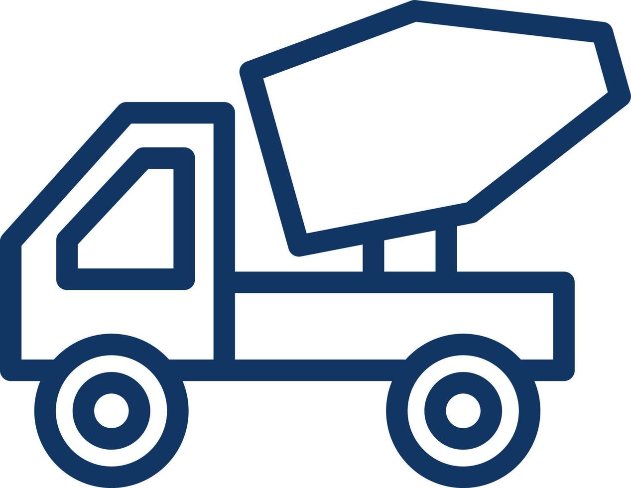 Concrete mixer truck, illustration, vector on a white background.