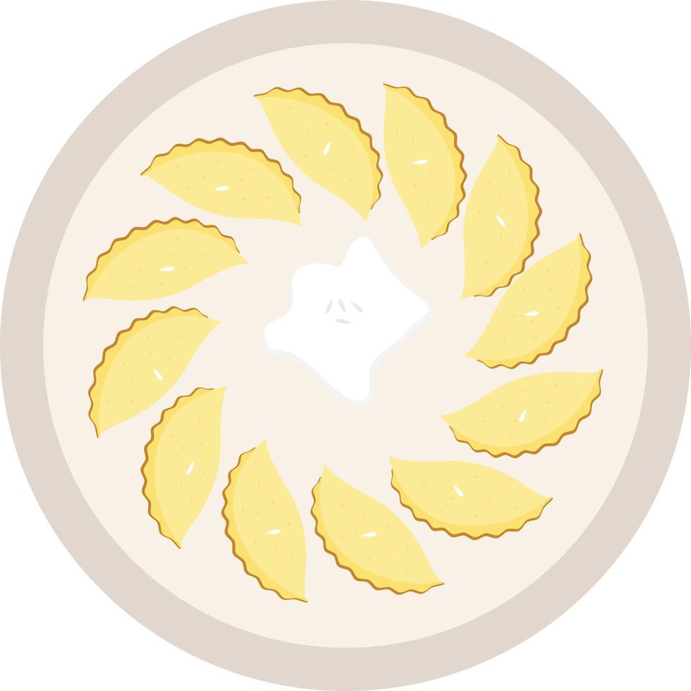 Delicious gujia ,illustration, vector on white background.