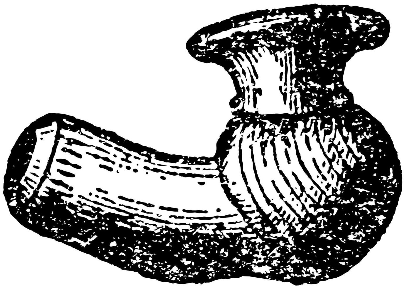 el cuenco de la pipa de arcilla son pipas ritualistas, grabado antiguo. vector