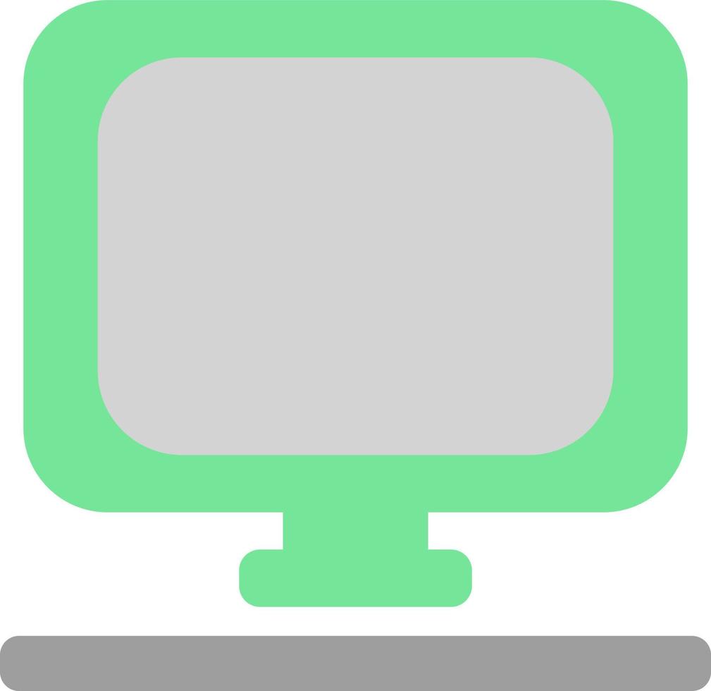 Green art computer, illustration, vector on a white background.