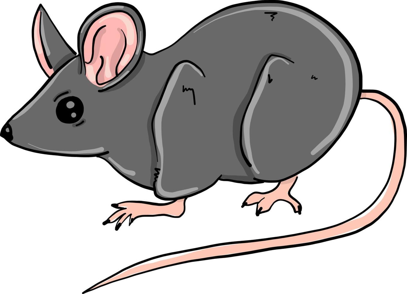 Little mouse, illustration, vector on white background