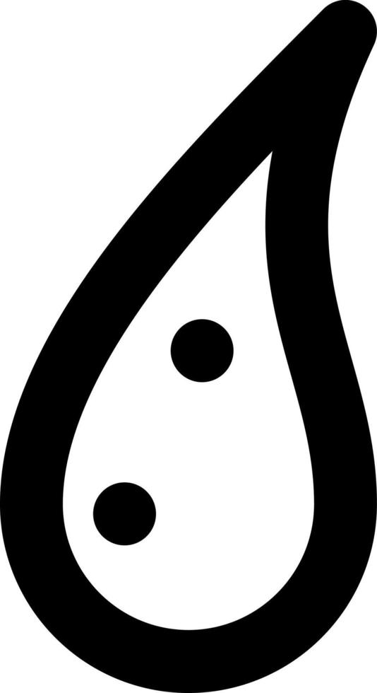White drop with two black dots, illustration, vector on white background.