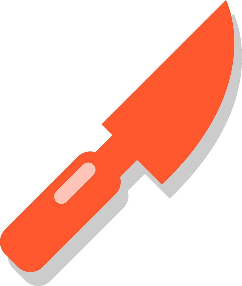 cuchillo rojo, icono de ilustración, vector sobre fondo blanco