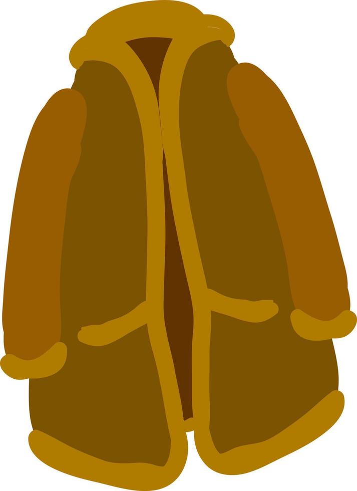 Brown flat bathrobe, illustration, vector on white background.