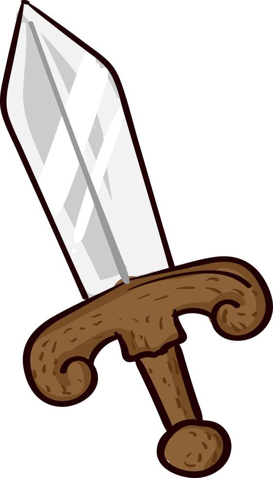 Wooden sword , illustration, vector on white background