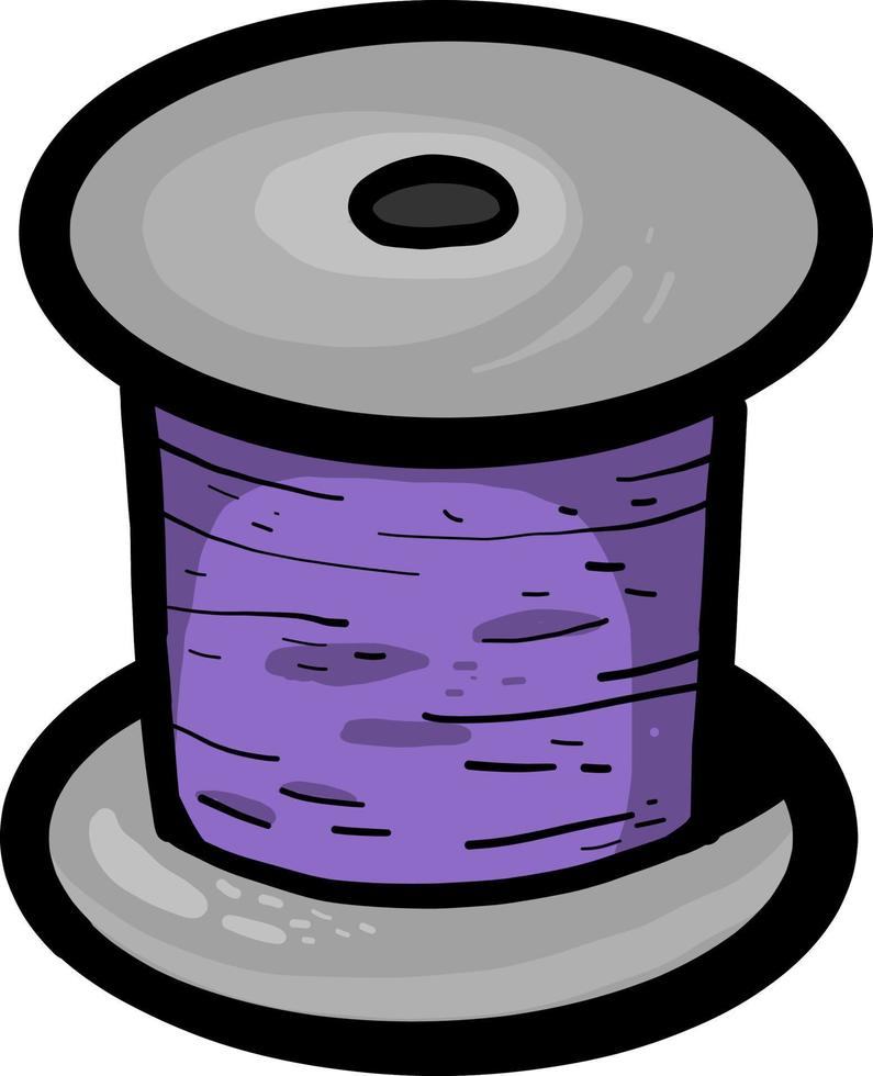 Purple thread, illustration, vector on white background.