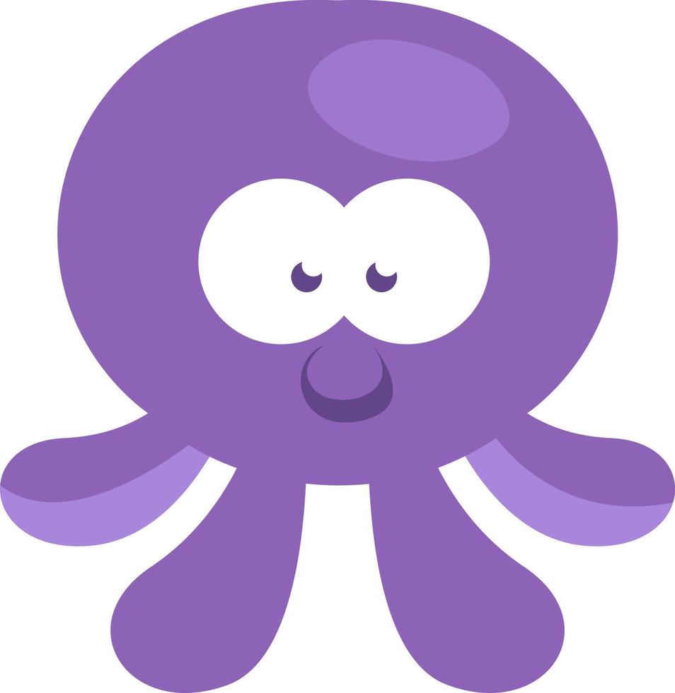 Purple octopus, illustration, on a white background. vector