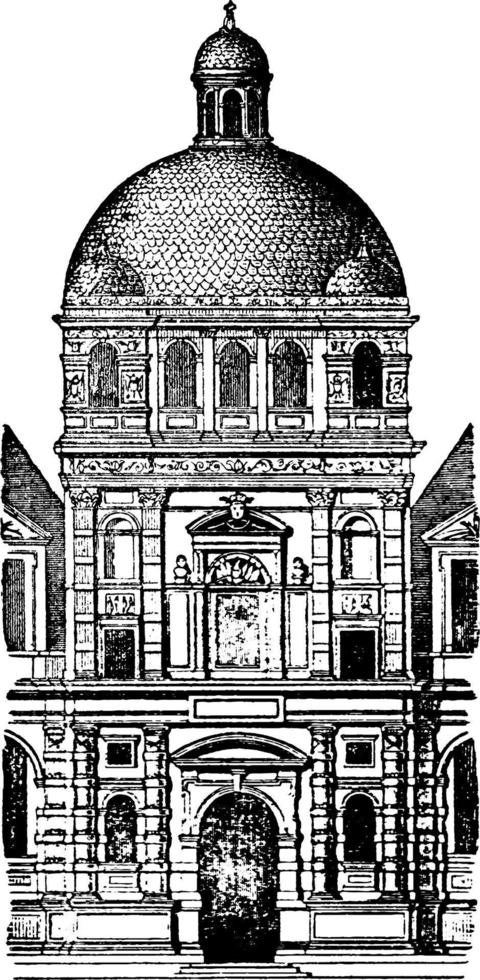 pabellón de las tullerías, ilustración antigua. vector